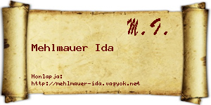 Mehlmauer Ida névjegykártya